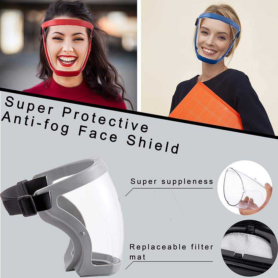 Transparent Full Face Shield Splash-proof  WindProof Anti-fog Mask Safety Glasses Protection Eye Face Mask with Filters