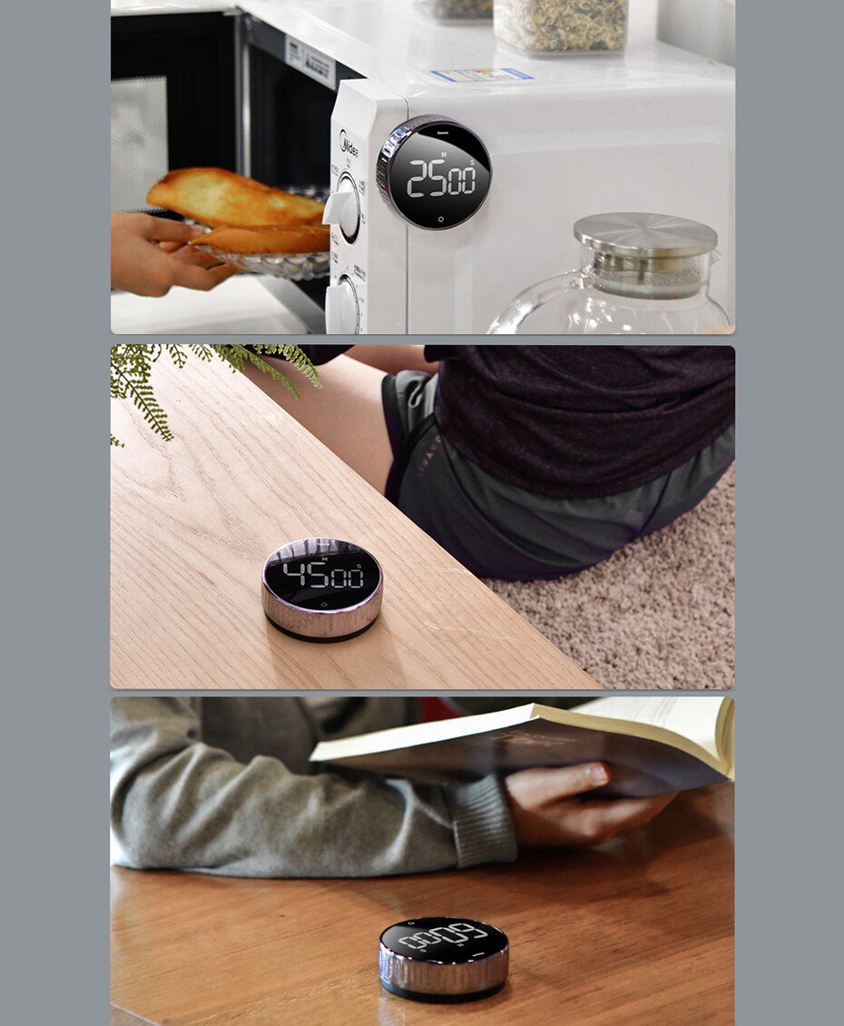 Baseus Magnetic Kitchen Timer Digital Timer Manual Countdown Alarm Clock Mechanical Cooking Timer Cooking Shower Study Stopwatch