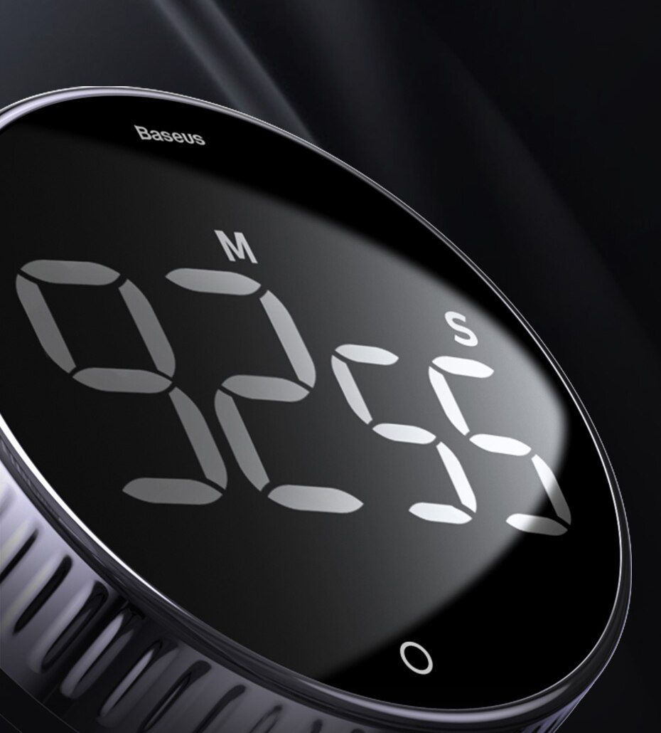 Baseus Magnetic Kitchen Timer Digital Timer Manual Countdown Alarm Clock Mechanical Cooking Timer Cooking Shower Study Stopwatch