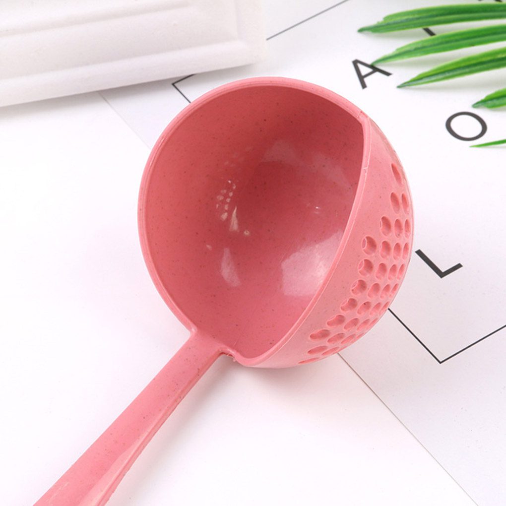 New Soup Spoon Long Handle Kitchen Strainer Solid Color Cooking Colander Kitchen Scoop Plastic Tableware Colander Hot