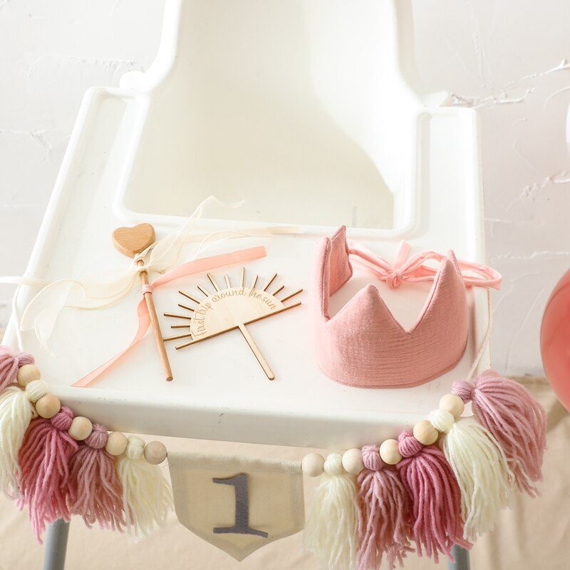 Let's Make Happy Birthday Banner Handmade Tassel Pendant First Boys Girl Baby Shower Birthday Party Balloon Decoration Supplies