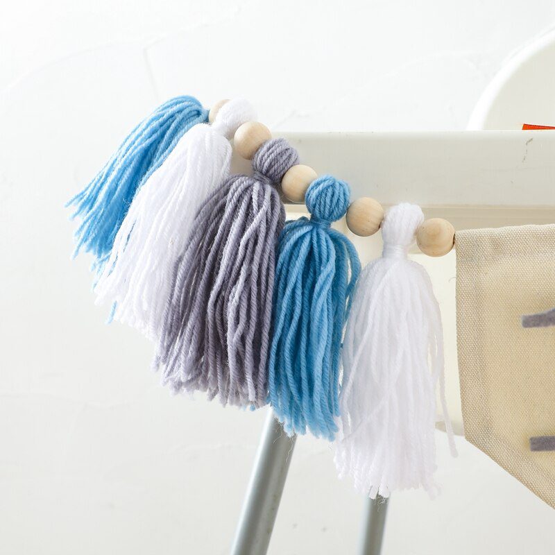 Let's Make Happy Birthday Banner Handmade Tassel Pendant First Boys Girl Baby Shower Birthday Party Balloon Decoration Supplies