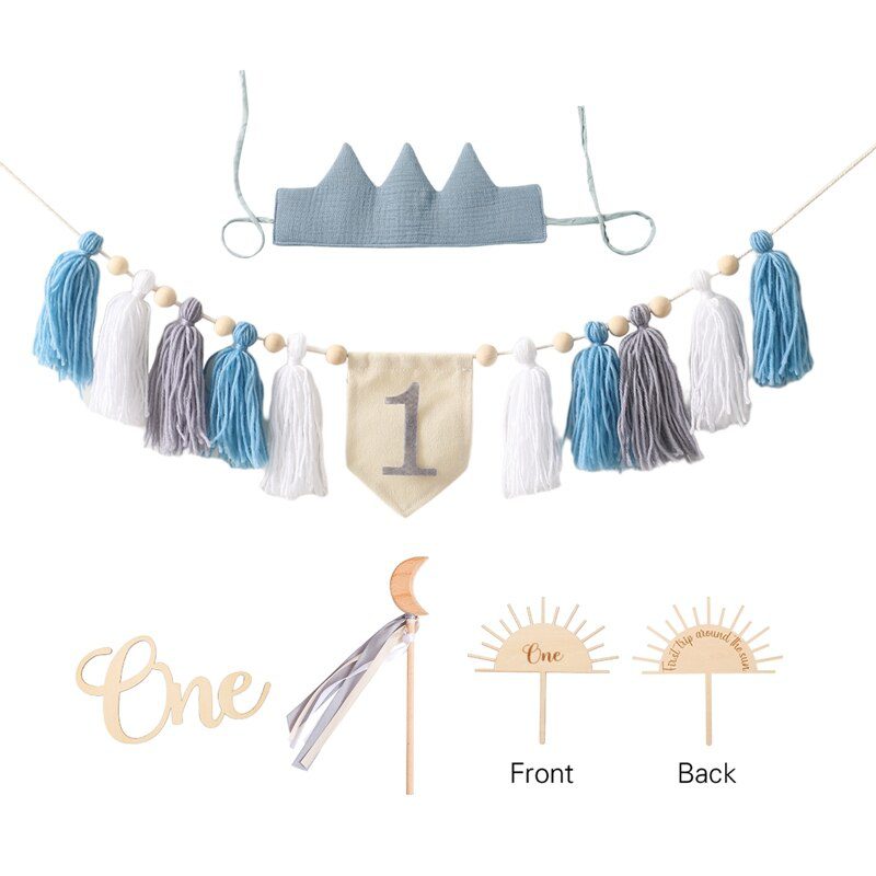 Let's Make Happy Birthday Banner Handmade Tassel Pendant First Boys Girl Baby Shower Birthday Party Balloon Decoration Supplies