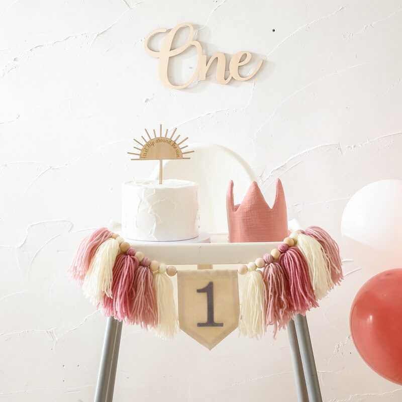 Let's Make Happy Birthday Banner Handmade Tassel Pendant First Boys Girl Baby Shower Birthday Party Balloon Decoration Supplies