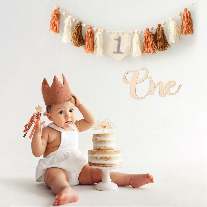 Let's Make Happy Birthday Banner Handmade Tassel Pendant First Boys Girl Baby Shower Birthday Party Balloon Decoration Supplies