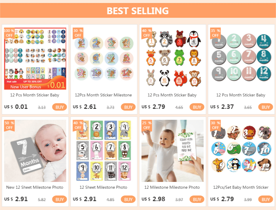 12 Pcs Month Sticker Baby Photography Milestone Memorial Monthly Newborn Kids Commemorative Card Number Photo Accessories Gifts