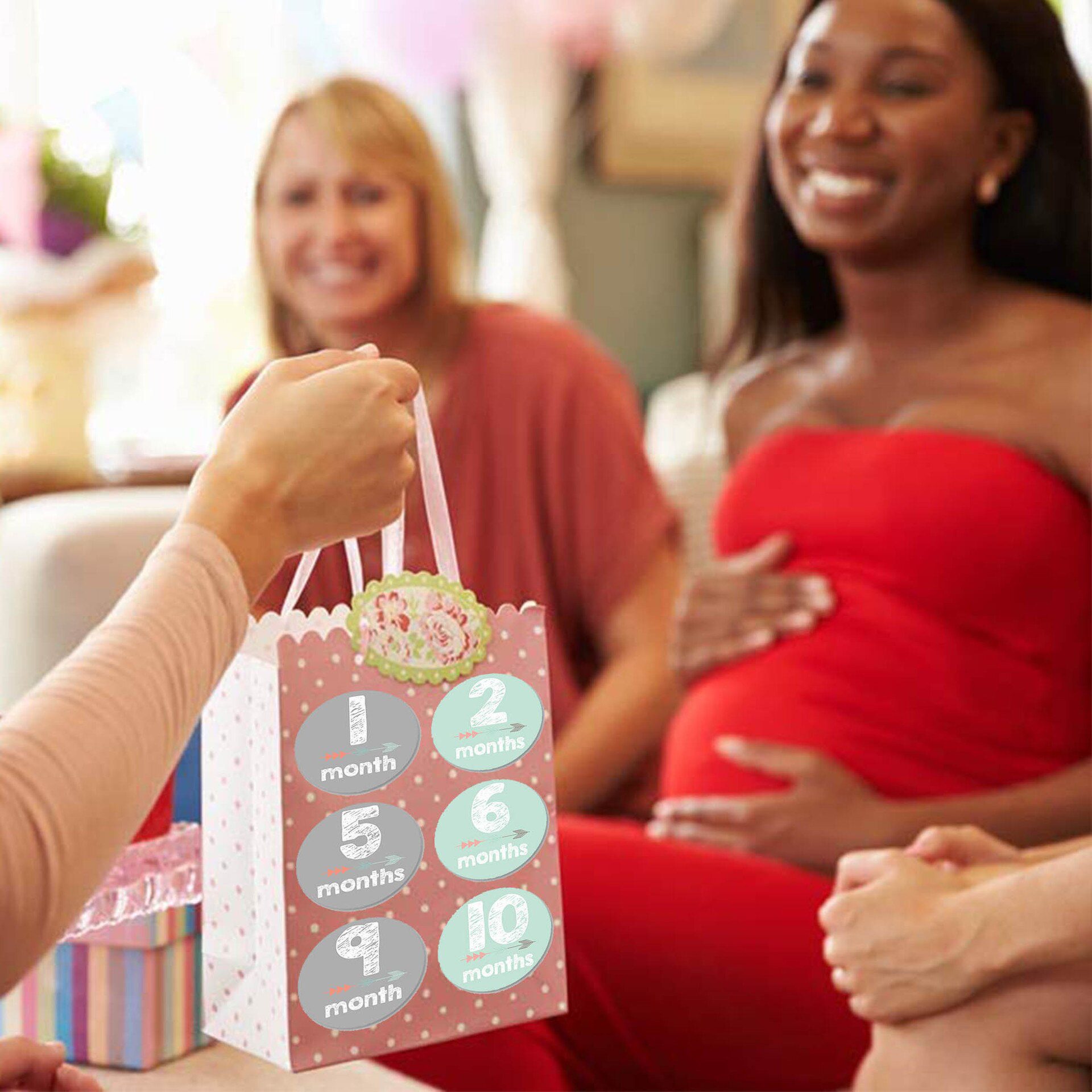 12 Pcs Month Sticker Baby Photography Milestone Memorial Monthly Newborn Kids Commemorative Card Number Photo Accessories Gifts