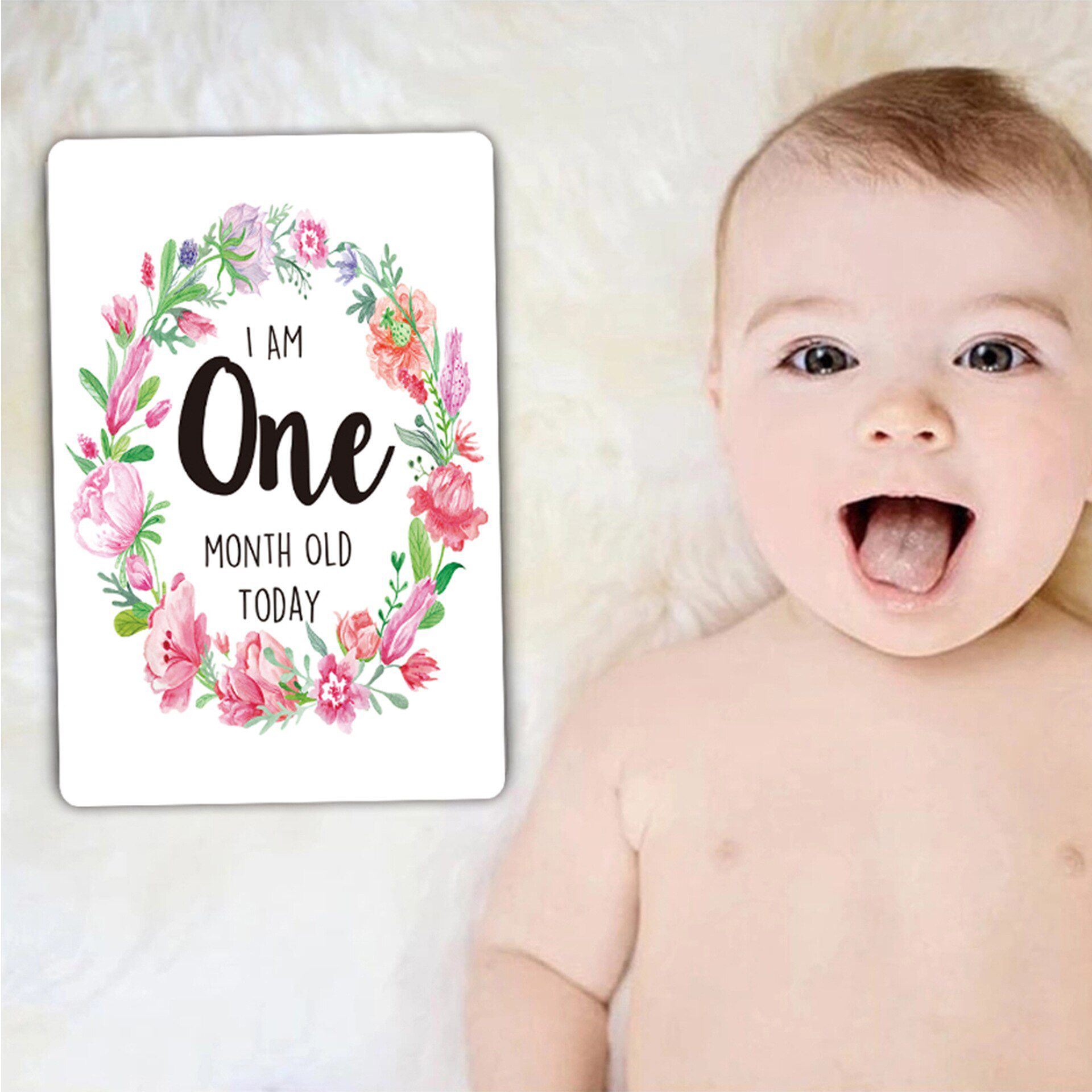 12 Pcs Month Sticker Baby Photography Milestone Memorial Monthly Newborn Kids Commemorative Card Number Photo Accessories Gifts