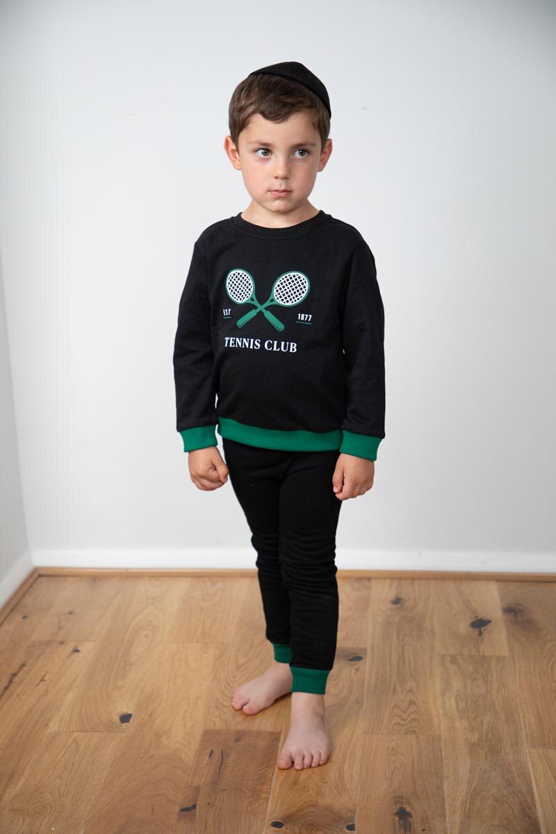 Children 2022 fall winter cotton girl dress boy girl sweatshirt tennis printed dress top & romper family matching clothes