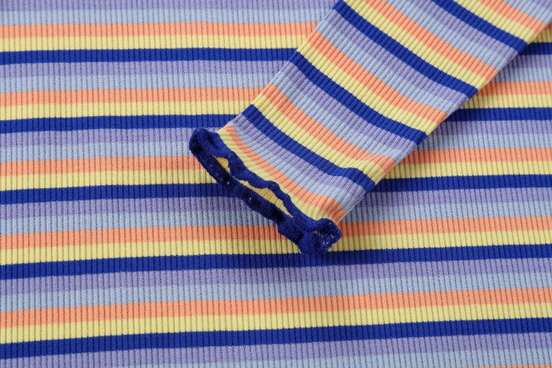 kids girl spring summer strechy striped half zipper tee with casual skirts Mom daughter fashion sporty family matching clothing