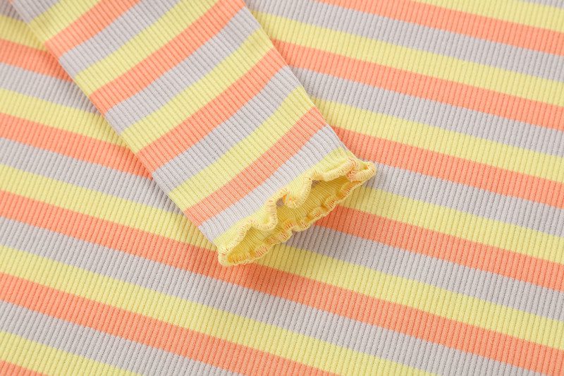 kids girl spring summer strechy striped half zipper tee with casual skirts Mom daughter fashion sporty family matching clothing