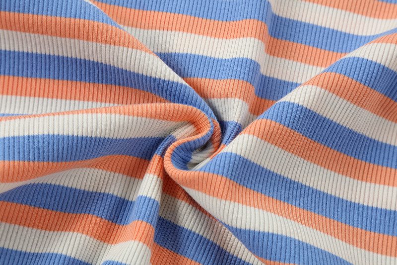 kids girl spring summer strechy striped half zipper tee with casual skirts Mom daughter fashion sporty family matching clothing