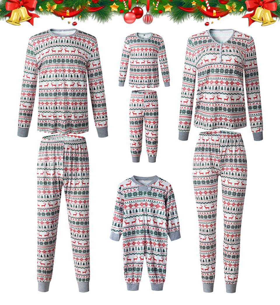 Christmas Pajamas Family Matching 2022 New Year Father Mother Kids Baby Look Clothes Set Dad Mom And Daughter Son Pyjamas Outfit