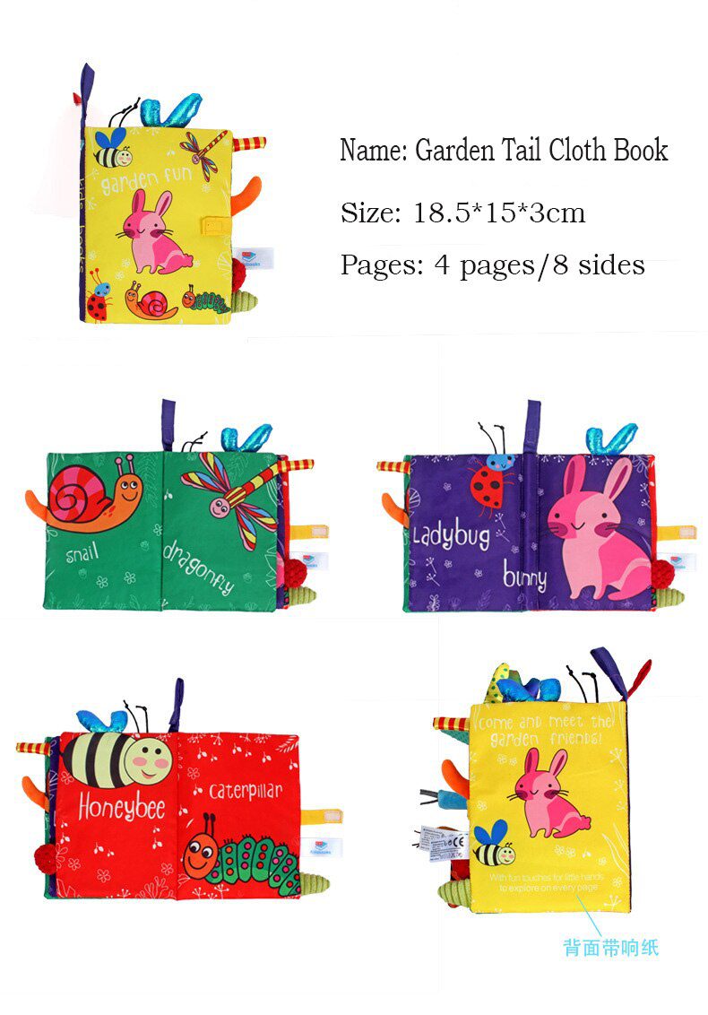 0-36M Baby Early Learning Toy Tail Cloth Book Parent-child Interactive Sound Paper Puzzle Cloth Book Rattle 0-36M Baby Early Learning Toy Tail Cloth Book Parent-child Interactive Sound Paper Puzzle Cloth Book Rattle