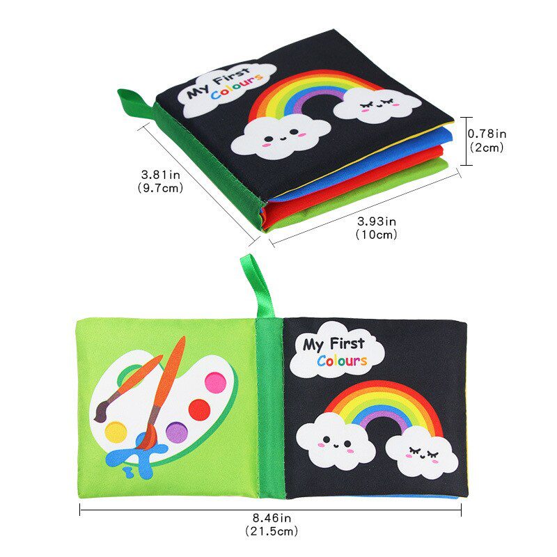 Baby Cloth Book Toy Black White Cloth Activity Book Sensory Books for Babies Kids Early Development montessori Toys 0 12 Months