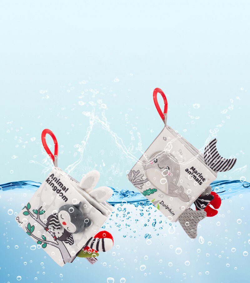 Baby Cloth Book Toy Black White Cloth Activity Book Sensory Books for Babies Kids Early Development montessori Toys 0 12 Months