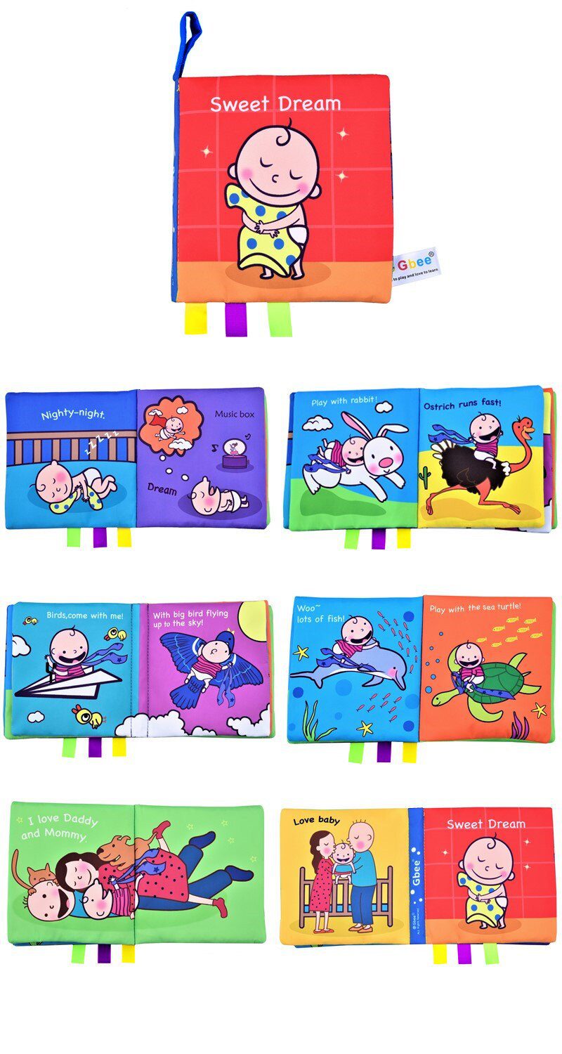 Baby Cloth Book Toy Black White Cloth Activity Book Sensory Books for Babies Kids Early Development montessori Toys 0 12 Months