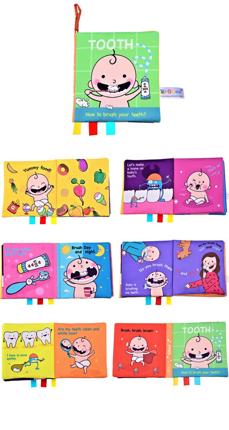 Baby Cloth Book Toy Black White Cloth Activity Book Sensory Books for Babies Kids Early Development montessori Toys 0 12 Months