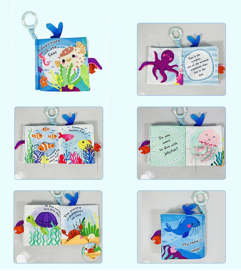 Baby Cloth Book Toy Black White Cloth Activity Book Sensory Books for Babies Kids Early Development montessori Toys 0 12 Months