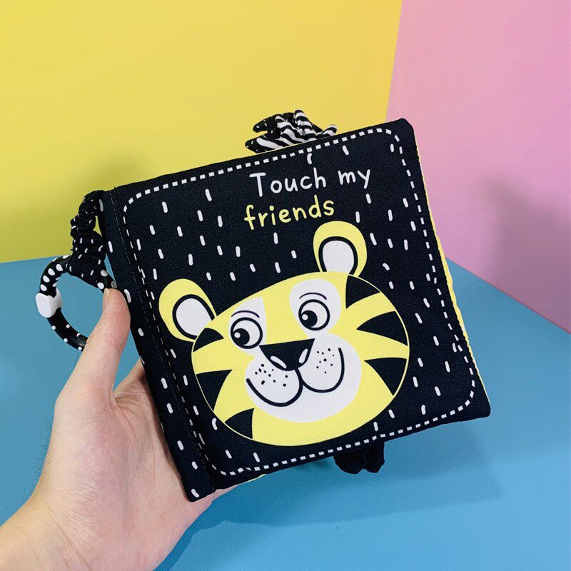 Baby Cloth Book Toy Black White Cloth Activity Book Sensory Books for Babies Kids Early Development montessori Toys 0 12 Months