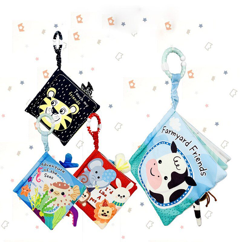 Baby Cloth Book Toy Black White Cloth Activity Book Sensory Books for Babies Kids Early Development montessori Toys 0 12 Months