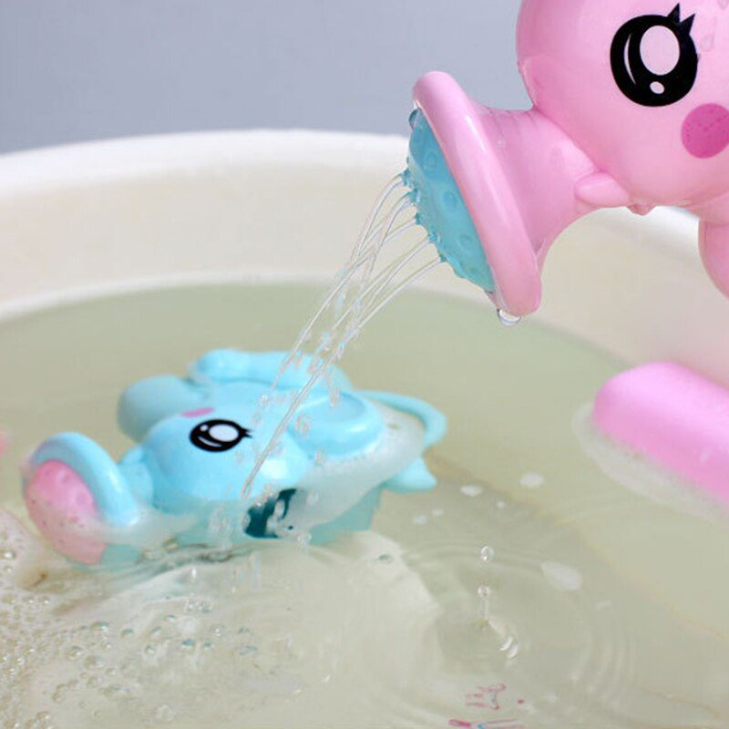 Baby Bath Toys Lovely Plastic Elephant Shape Water Spray for Baby Shower Swimming Toys Kids Gift Storage Mesh Bag Baby Kids Toy
