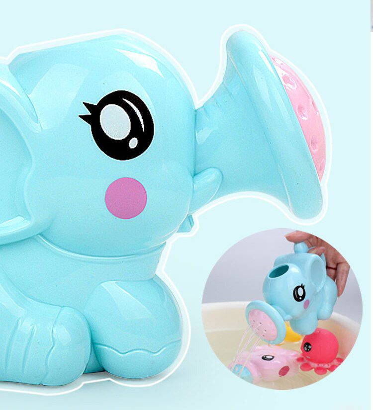 Baby Bath Toys Lovely Plastic Elephant Shape Water Spray for Baby Shower Swimming Toys Kids Gift Storage Mesh Bag Baby Kids Toy