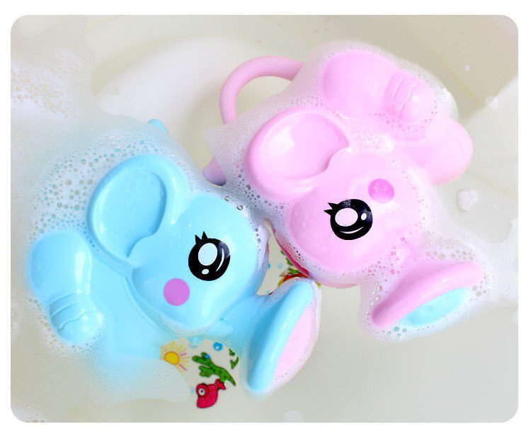 Baby Bath Toys Lovely Plastic Elephant Shape Water Spray for Baby Shower Swimming Toys Kids Gift Storage Mesh Bag Baby Kids Toy
