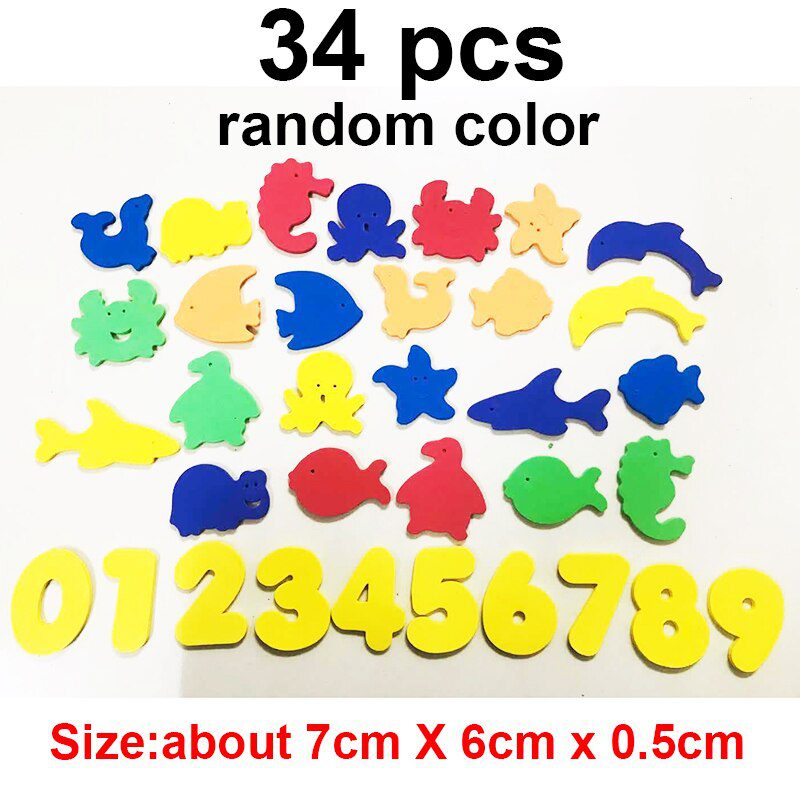 Bathtub Bathroom Toys Animals Alphanumeric Letter Puzzle BathToys EVA Education Learning Foam Fish Water Bathing buble Float Toy