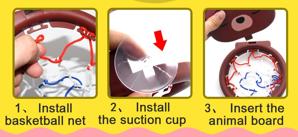 Baby Kids Mini Shooting Basket Bathtub Water Play Set Basketball Backboard with 3 Balls Funny Shower Bath Fun Toys for Toddlers