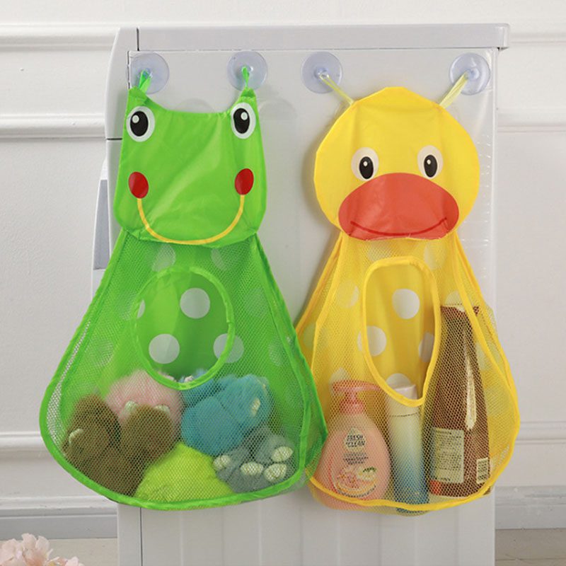 Baby Bathroom Mesh Bag for Bath Toys Bag Kids Basket for Toys Net Cartoon Animal Shapes Waterproof Cloth Sand Toys Beach Storage