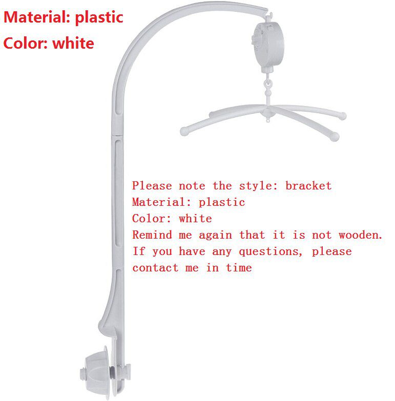 Let's Make  Baby Wooden Bed Bell Bracket Mobile Hanging Rattles Toy Hanger Baby Crib Mobile Bed Bell Wood Toy Holder Arm Bracket