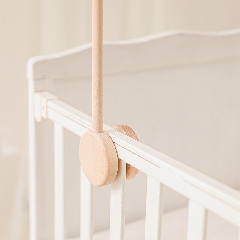 7Pcs  Assembly Rattles Bracket Set Infant Crib Mobile Bed Bell Bracket Protection Newborn Baby Toys Wooden Bed Bell Accessories