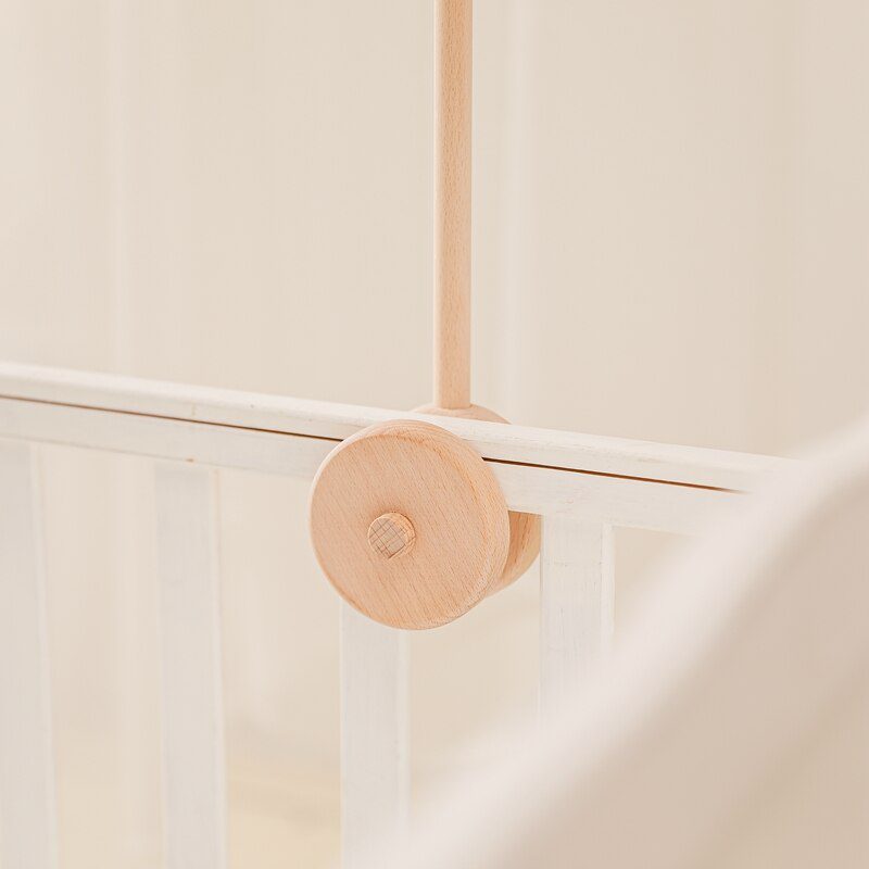7Pcs  Assembly Rattles Bracket Set Infant Crib Mobile Bed Bell Bracket Protection Newborn Baby Toys Wooden Bed Bell Accessories
