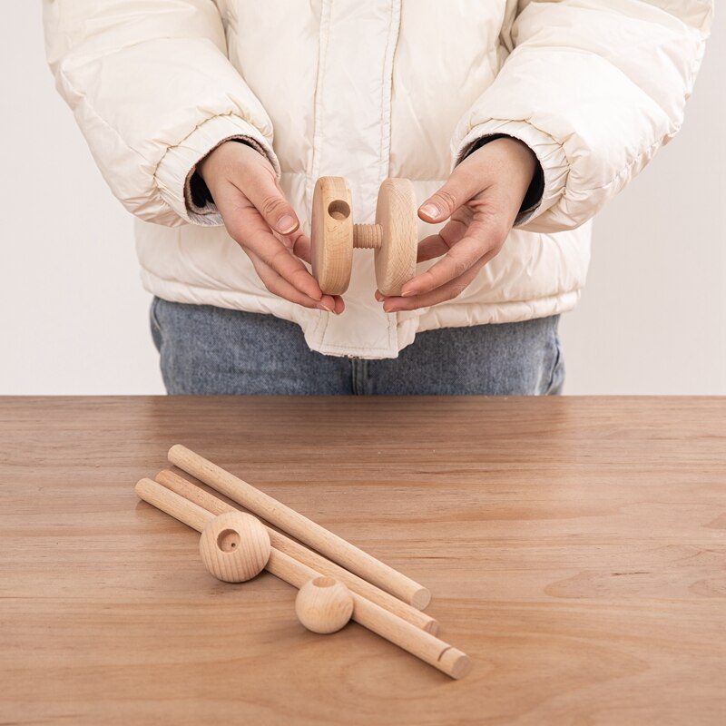 7Pcs  Assembly Rattles Bracket Set Infant Crib Mobile Bed Bell Bracket Protection Newborn Baby Toys Wooden Bed Bell Accessories