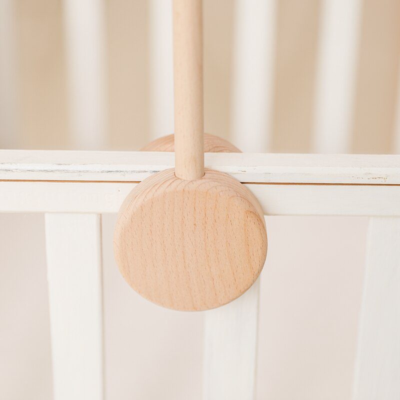 7Pcs  Assembly Rattles Bracket Set Infant Crib Mobile Bed Bell Bracket Protection Newborn Baby Toys Wooden Bed Bell Accessories