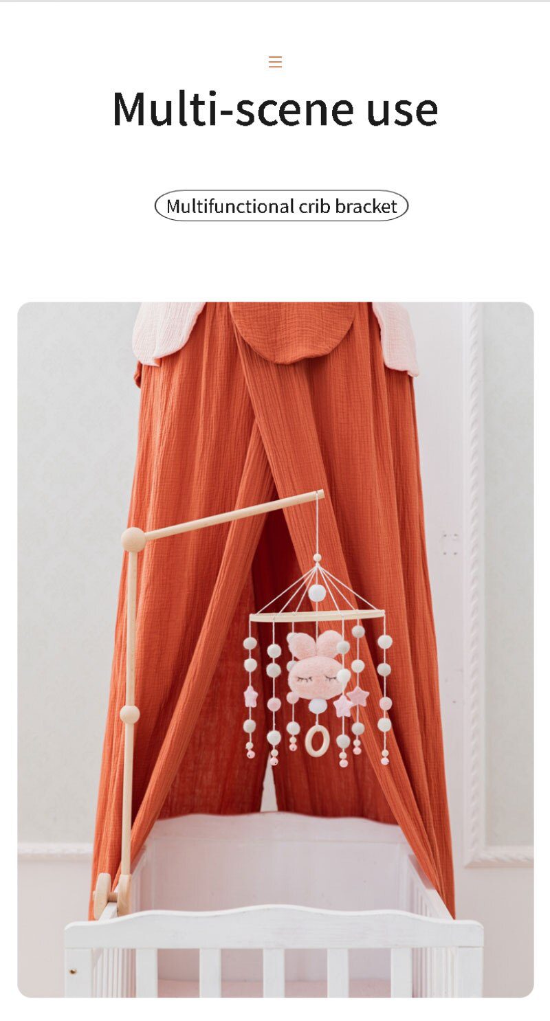 7Pcs  Assembly Rattles Bracket Set Infant Crib Mobile Bed Bell Bracket Protection Newborn Baby Toys Wooden Bed Bell Accessories