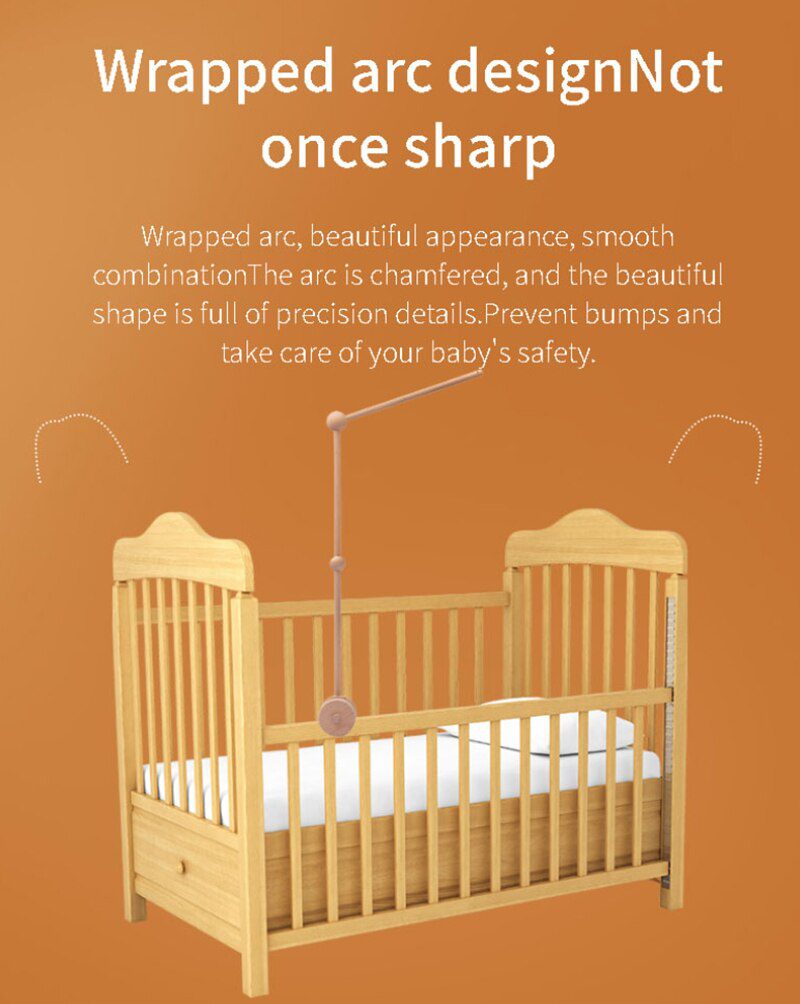 7Pcs  Assembly Rattles Bracket Set Infant Crib Mobile Bed Bell Bracket Protection Newborn Baby Toys Wooden Bed Bell Accessories