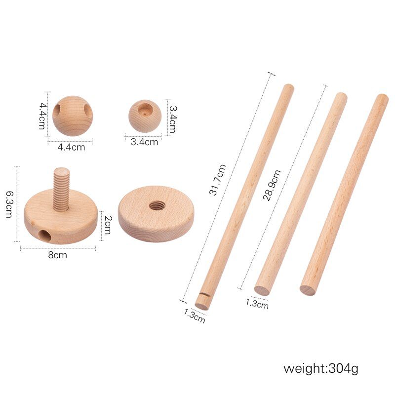 7Pcs  Assembly Rattles Bracket Set Infant Crib Mobile Bed Bell Bracket Protection Newborn Baby Toys Wooden Bed Bell Accessories