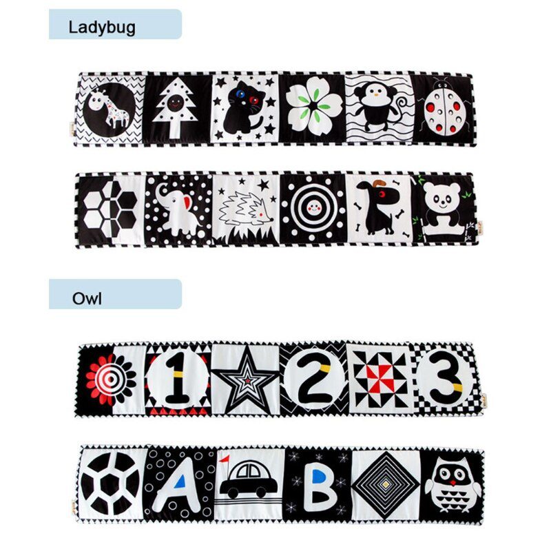 Montessori Baby Visual Stimulation Card Black White High Contrast Flash Cards for Kids Educational Sensory Book Baby Flashcard