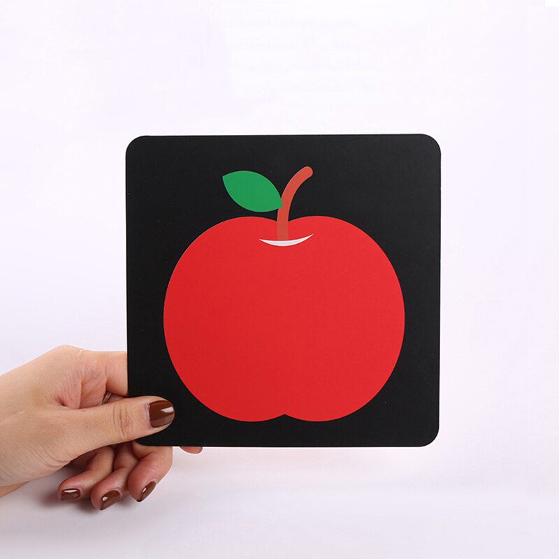 Montessori Baby Visual Stimulation Card Black White High Contrast Flash Cards for Kids Educational Sensory Book Baby Flashcard