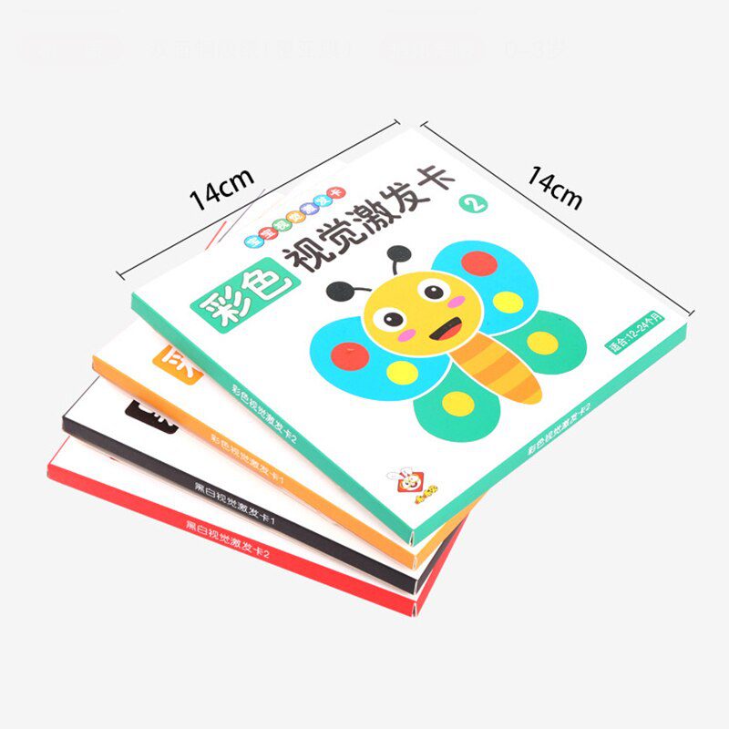 Montessori Baby Visual Stimulation Card Black White High Contrast Flash Cards for Kids Educational Sensory Book Baby Flashcard