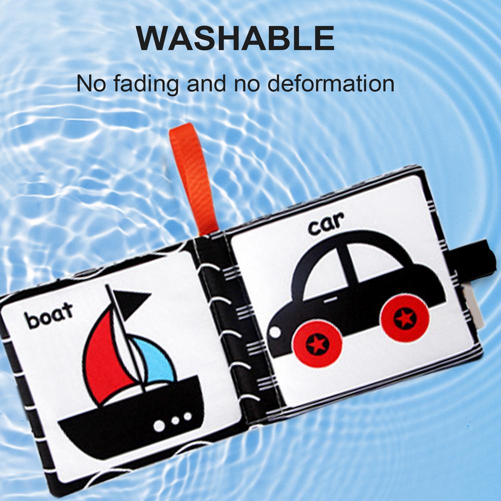 Montessori Baby Visual Stimulation Card Black White High Contrast Flash Cards for Kids Educational Sensory Book Baby Flashcard