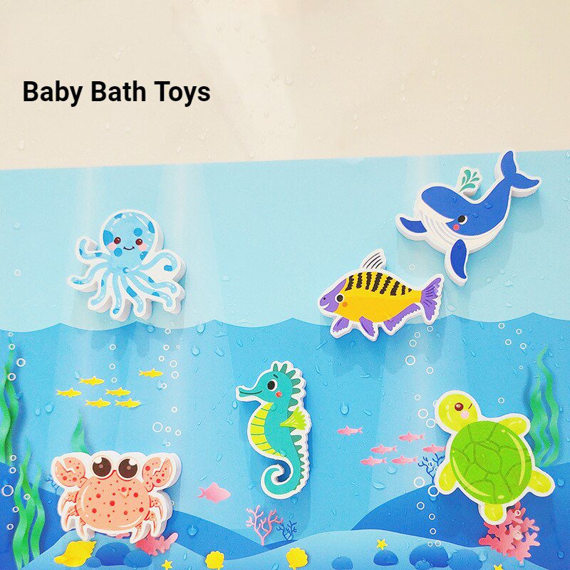 Summer Baby Bath Toys Alphanumeric Letter Animal Puzzle Soft EVA Kids Baby Bathroom Water Toys Baby Toys for 0 12 Months 1 Years