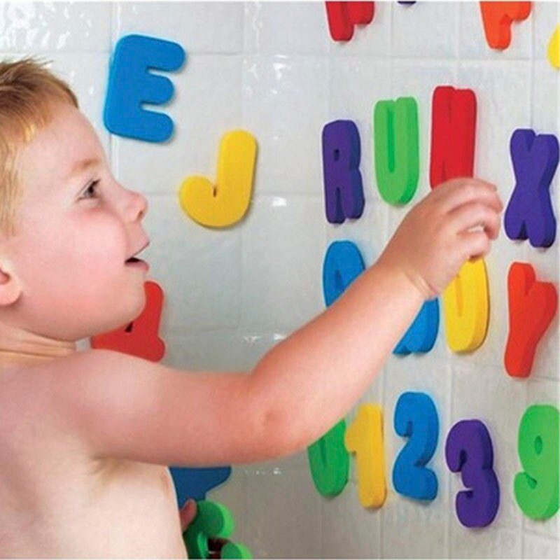 Summer Baby Bath Toys Alphanumeric Letter Animal Puzzle Soft EVA Kids Baby Bathroom Water Toys Baby Toys for 0 12 Months 1 Years