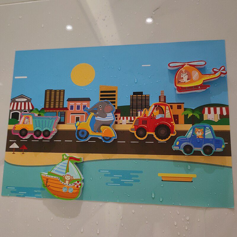 Summer Baby Bath Toys Alphanumeric Letter Animal Puzzle Soft EVA Kids Baby Bathroom Water Toys Baby Toys for 0 12 Months 1 Years