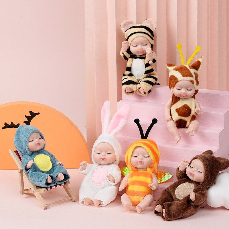 Little Baby Sleep Doll Simulation Rebirth Soothe Doll 11*5CM Plastic Dolls Girl Toys and Clothes Accessories