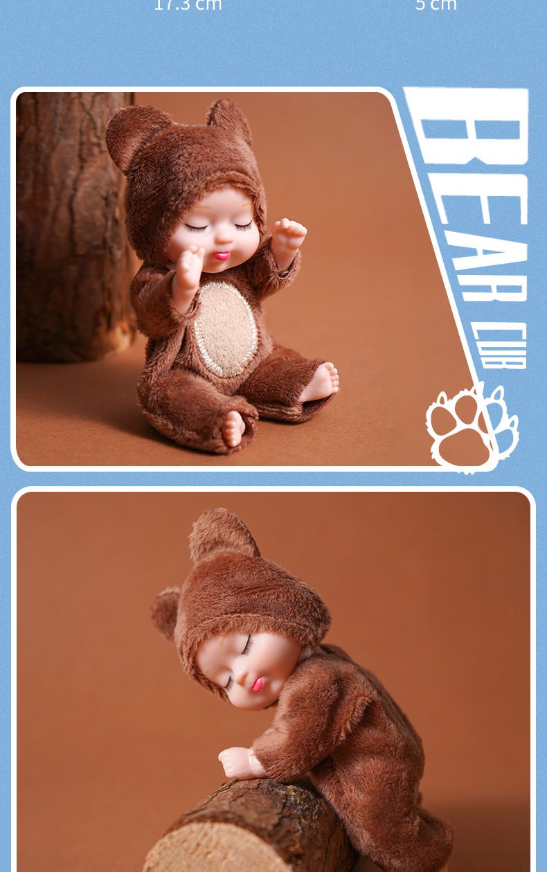 Little Baby Sleep Doll Simulation Rebirth Soothe Doll 11*5CM Plastic Dolls Girl Toys and Clothes Accessories