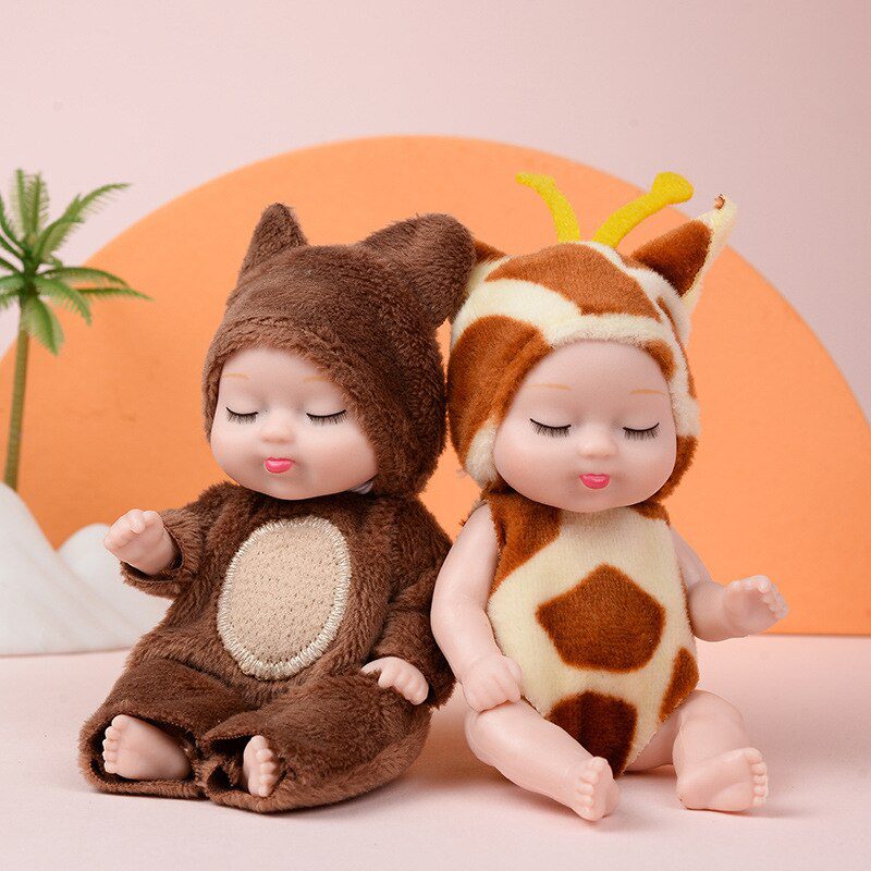 Little Baby Sleep Doll Simulation Rebirth Soothe Doll 11*5CM Plastic Dolls Girl Toys and Clothes Accessories