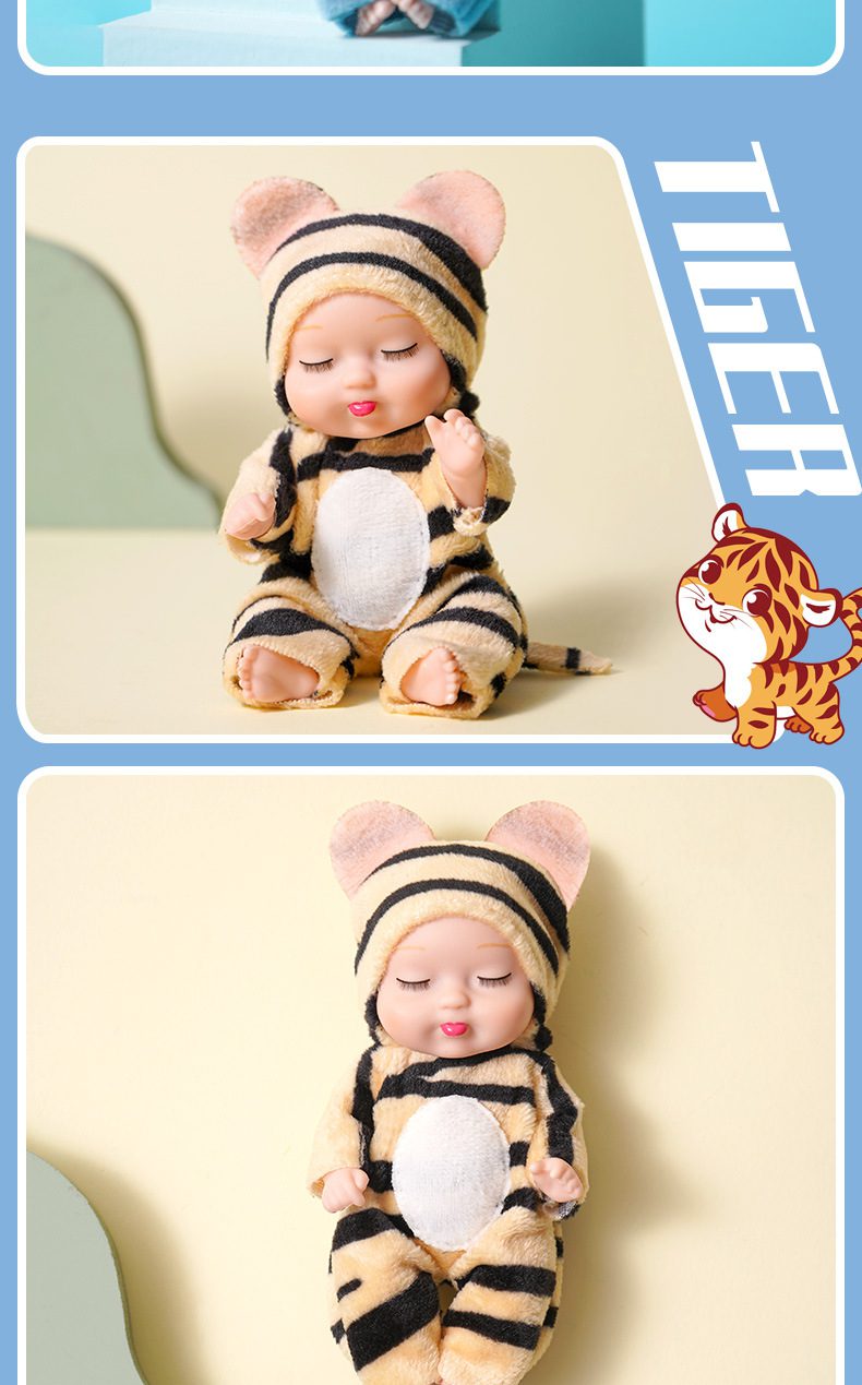 Little Baby Sleep Doll Simulation Rebirth Soothe Doll 11*5CM Plastic Dolls Girl Toys and Clothes Accessories